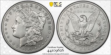 2021-S $1 Morgan Dollar 100th Anniversary First Strike MS70