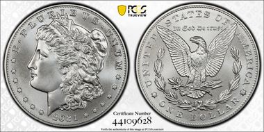 2021-D $1 Morgan Dollar 100th Anniversary First Strike MS70