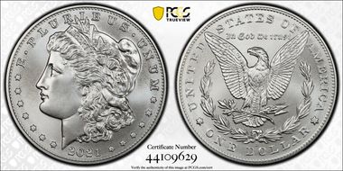 2021-D $1 Morgan Dollar 100th Anniversary First Strike MS70