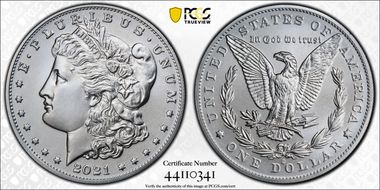 2021-O Privy $1 Morgan Dollar 100th Anniversary MS70