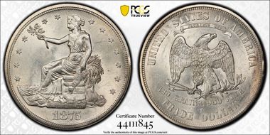 1875-S/CC T$1 FS-502, C-7 OMM MS62