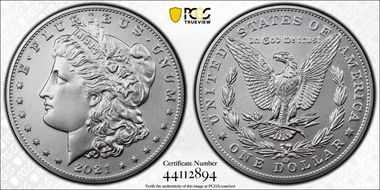 2021-CC Privy $1 Morgan Dollar 100th Anniversary MS70