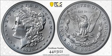 2021 $1 Morgan Dollar 100th Anniversary MS69