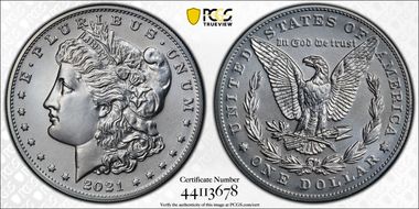 2021 $1 Morgan Dollar 100th Anniversary First Strike MS70