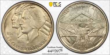 1937-D 50C Arkansas MS65