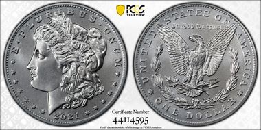 2021 $1 Morgan Dollar 100th Anniversary First Strike MS70