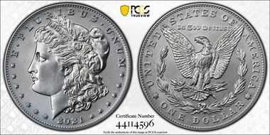 2021 $1 Morgan Dollar 100th Anniversary First Strike MS70