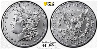 2021 $1 Morgan Dollar 100th Anniversary First Strike MS70