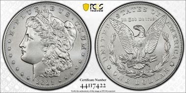 2021 $1 Morgan Dollar 100th Anniversary First Strike MS70