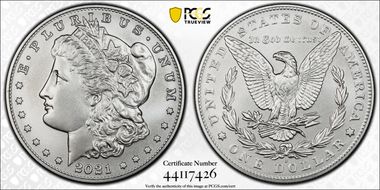 2021-D $1 Morgan Dollar 100th Anniversary First Strike MS70