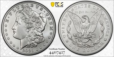2021-D $1 Morgan Dollar 100th Anniversary First Strike MS70