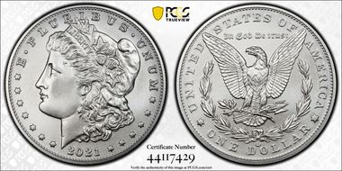 2021-CC Privy $1 Morgan Dollar 100th Anniversary First Strike MS70