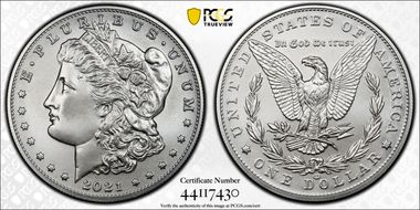 2021-CC Privy $1 Morgan Dollar 100th Anniversary First Strike MS70
