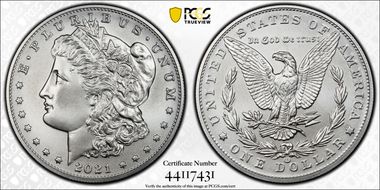 2021-CC Privy $1 Morgan Dollar 100th Anniversary First Strike MS70