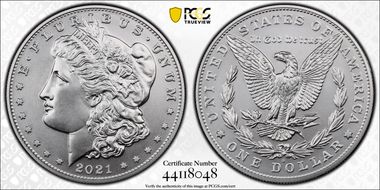 2021-S $1 Morgan Dollar 100th Anniversary First Strike MS70