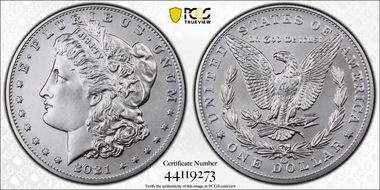 2021-CC Privy $1 Morgan Dollar 100th Anniversary MS70