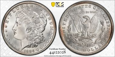 1884-O/O $1 VAM 10 MS66+