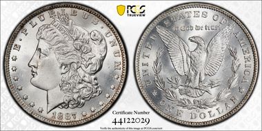 1887-O $1 VAM 5 Doubled Stars MS65