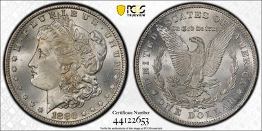 1880-CC $1 8/7 Reverse of 1878 MS66+