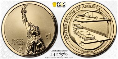 2021-S $1 American Innovation VA Rev PR CBBT First Strike PR70