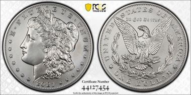 2021-CC Privy $1 Morgan Dollar 100th Anniversary First Strike MS70