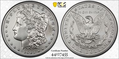 2021-CC Privy $1 Morgan Dollar 100th Anniversary First Strike MS70