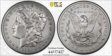 2021-O Privy $1 Morgan Dollar 100th Anniversary First Strike MS70