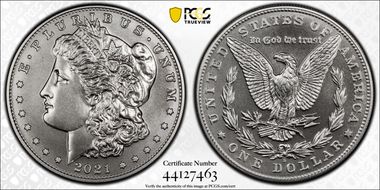 2021-D $1 Morgan Dollar 100th Anniversary First Strike MS70