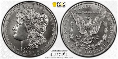 2021-D $1 Morgan Dollar 100th Anniversary First Strike MS70