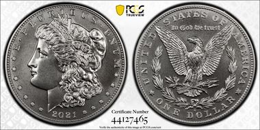 2021-D $1 Morgan Dollar 100th Anniversary First Strike MS70