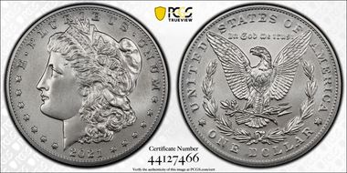 2021 $1 Morgan Dollar 100th Anniversary First Strike MS70