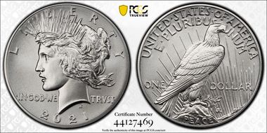 2021 $1 Peace Dollar 100th Anniversary First Strike MS69