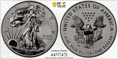 2021-W $1 Silver Eagle Rev PR - Type 1 Designer Edition - First Strike PR70