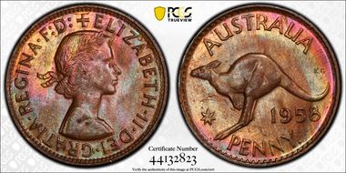 1958 Y. (p) 1D MS64RB