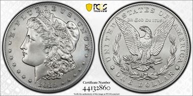 2021 $1 Morgan Dollar 100th Anniversary First Strike MS70