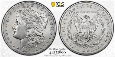 2021-O Privy $1 Morgan Dollar 100th Anniversary First Strike MS70