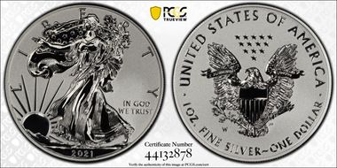 2021-W $1 Silver Eagle Rev PR - Type 1 Designer Edition - First Strike PR70