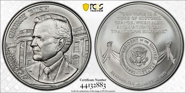(2020) Medal George H. W. Bush Silver Coin & Chronicles Set First Strike MS70