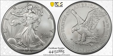 2021-W $1 Burnished Silver Eagle-Type 2 First Strike SP70