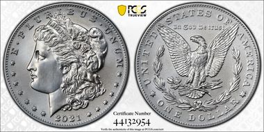 2021 $1 Morgan Dollar 100th Anniversary First Strike MS70