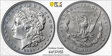 2021 $1 Morgan Dollar 100th Anniversary First Strike MS70