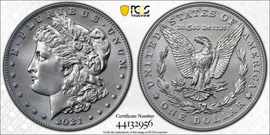 2021 $1 Morgan Dollar 100th Anniversary First Strike MS70