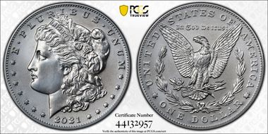 2021 $1 Morgan Dollar 100th Anniversary First Strike MS70