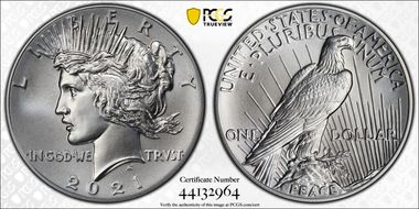 2021 $1 Peace Dollar 100th Anniversary First Strike MS69