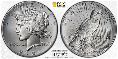 2021 $1 Peace Dollar 100th Anniversary First Strike MS70