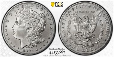 2021-CC Privy $1 Morgan Dollar 100th Anniversary First Strike MS70