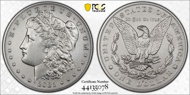 2021-O Privy $1 Morgan Dollar 100th Anniversary MS70