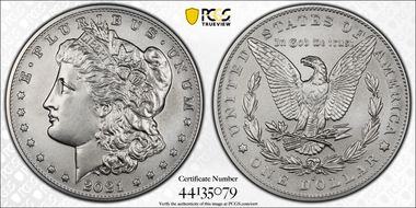 2021-O Privy $1 Morgan Dollar 100th Anniversary MS70
