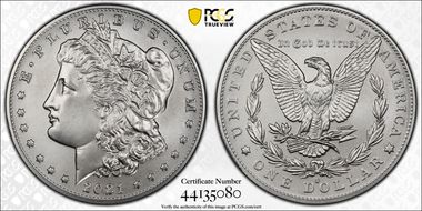2021-O Privy $1 Morgan Dollar 100th Anniversary MS70