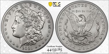 2021-O Privy $1 Morgan Dollar 100th Anniversary MS70